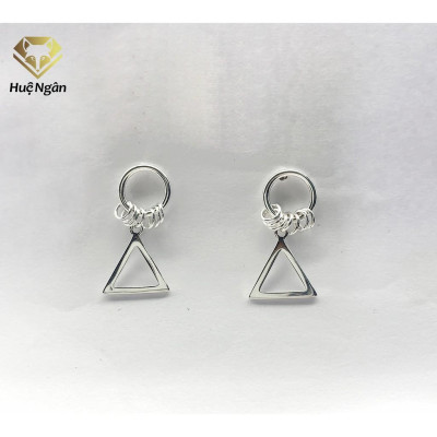 Bông tai bạc Ý 925 Huệ Ngân - Hình tam giác cá tính RYE141084