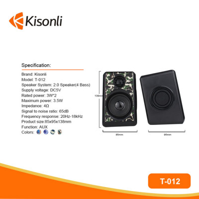 Loa 2.0 Kisonli T-012 - Hàng Chính Hãng 