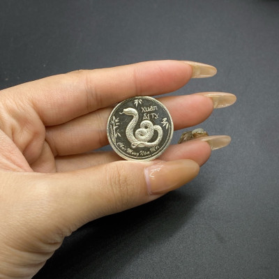 Đồng Bạc Đánh Cảm Cạo Gió Bạc Ta Nguyên Chất S99 Hình Con Rắn Xuân Ất Tỵ BẠC HIỂU MINH XDG37