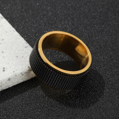 Nhẫn nam nữ xích lưới xoay Elas thời trang thép không gỉ trangsucpt hiphop đường phố Unisex PTNNA31