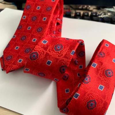 Cavat nam gấm đỏ bản hàng quốc 6cmx150cm chất liệu gấm sang trọng