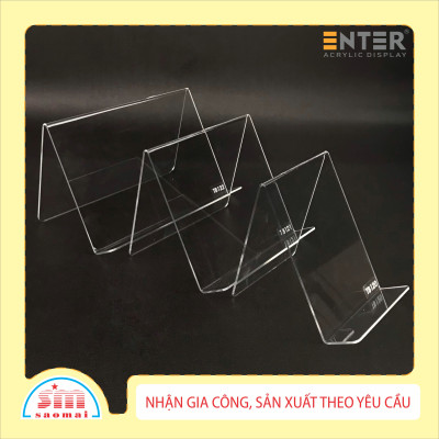 Kệ trưng bày mica chữ V Enter TB122 200x115x135mm mica dày 2mm, Giá trưng bày sản phẩm, Kệ trưng bày nhà sách