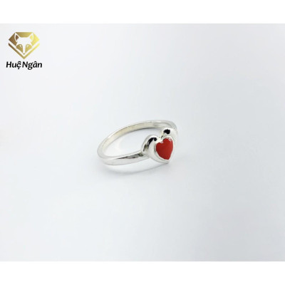 Nhẫn bạc Ý 925 Huệ Ngân - Trái Tim Xinh Xắn RYR140026 (li tay nhỏ)