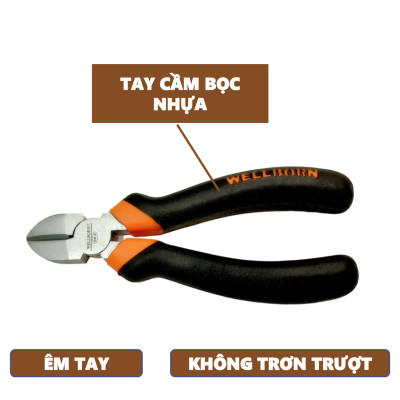 Kìm cắt dây - Kìm cắt dây điện đa năng, tay cầm bọc nhựa cao cấp - Cắt đường kính sản phẩm đến 200mm ( 8 inch )