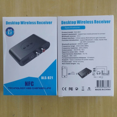 Thiết Bị Nhận Bluetooth, NFC Cho Loa Và Amply Hỗ Trợ Cổng 3.5mm, AV, USB Bộ Thu Phát Bluetooth 5.0 2 in 1 - Chế độ chuyển đổi linh hoạt, Âm Thanh HD, Độ Trễ Thấp, Khoảng Cách Trên 10m Chip thông minh, Cổng kết nối đa dạng RCA AUX USB - Hàng Chính Hãng