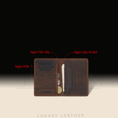 Ví Da Nam Nữ Đựng Thẻ LEALUX Mini Handmade 1