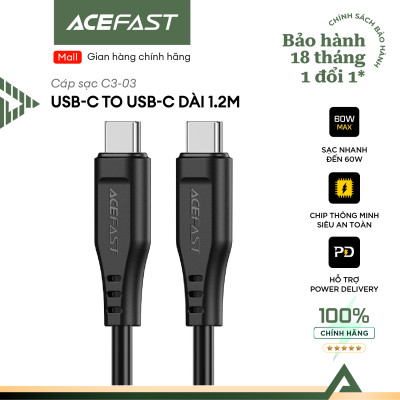 Cáp Acefast Type C to Type C dài 1.2m - C3-03 Hàng chính hãng Acefast