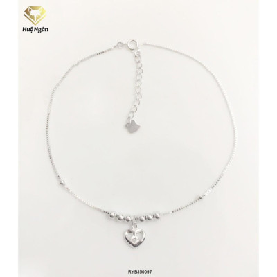 Lắc chân bạc Ý 925 Huệ Ngân - Tim xinh RYBJ50097