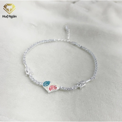 Lắc tay bạc 925 Huệ Ngân - Trái Tim Ngọt Ngào X14