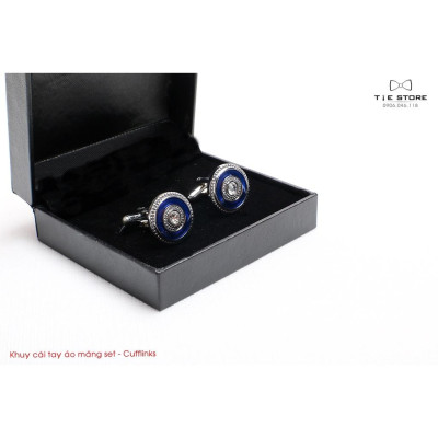 Khuy Cài tay áo Măng Set cao cấp đính đá - cufflinks , tặng kèm hộp nhỏ, nhiều màu