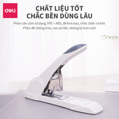 Dập ghim Deli, cỡ lớn 210 trang, Đen, Xám - 1 cái E0395