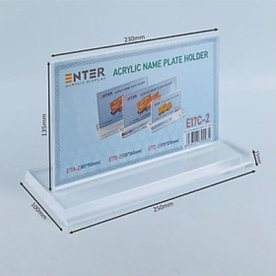 Kệ mica 2 mặt Enter E17C LR 13.5x23cm, đế 10x25cm vát 2 cạnh