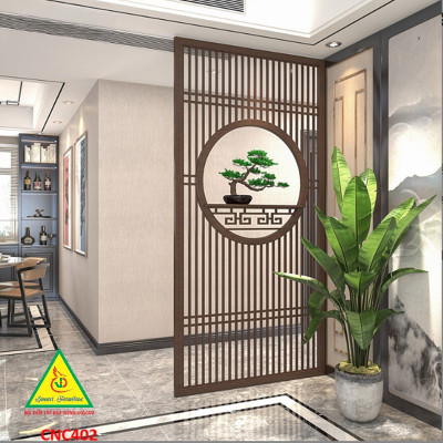 Vách ngăn CNC cho phòng khách, nhà bếp, nhà hàng, spa CNC402 - Nội thất lắp ráp Viendong Adv