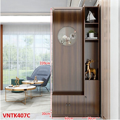 Vách ngăn phòng khách, vách ngăn tủ kệ bằng gỗ VNTK407- Nội thất lắp ráp Viendong Adv