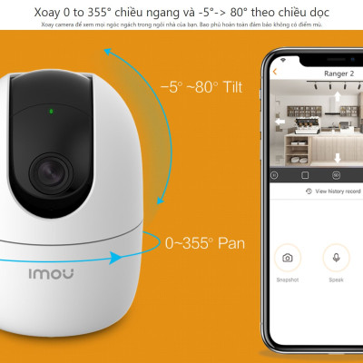 CAMERA WIFI IMOU IPC A42P IMOU 4M 2K SIÊU NÉT, ĐÀM THOẠI 2 CHIỀU, XOAY 360 ĐỘ - HÀNG CHÍNH HÃNG