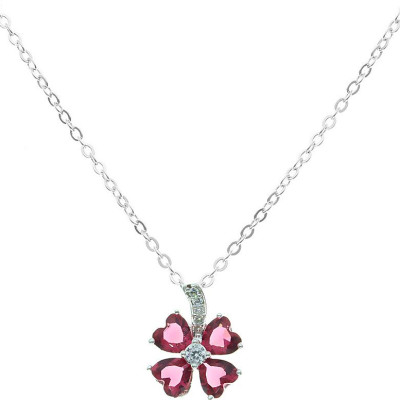 Dây Và Mặt Dây Chuyền Bạc Hiểu Minh DMD015R cỏ 4 lá