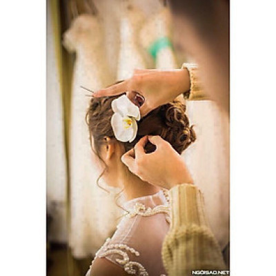 Lan cài tóc cô dâu phụ kiện cưới - chất liệu cao su ( bộ 2 cái )