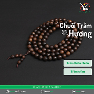 Chuỗi Trầm Hương Thiên Nhiên - Trầm Chìm 108 Hạt