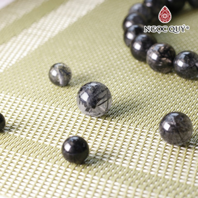 Hạt lẻ đá thạch anh tóc đen mệnh thủy, mộc - Ngọc Quý Gemstones