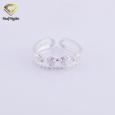 Nhẫn bạc Ý 925 Huệ Ngân - Bông hoa free size RR1309