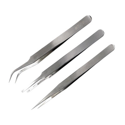 Nhíp bằng thép không gỉ sửa chữa thủ công Tiện ích DIY điện tử nhíp chính xác nhọn khuỷu tay nhọn miệng nhíp nhỏ