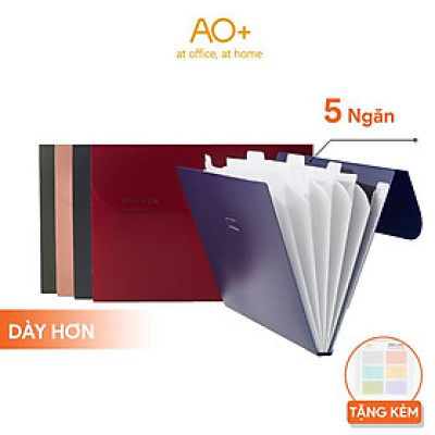 Cặp đựng tài liệu A4 5 ngăn AO+, Túi đựng tài liệu học tập tiện lợi màu OFF WH445