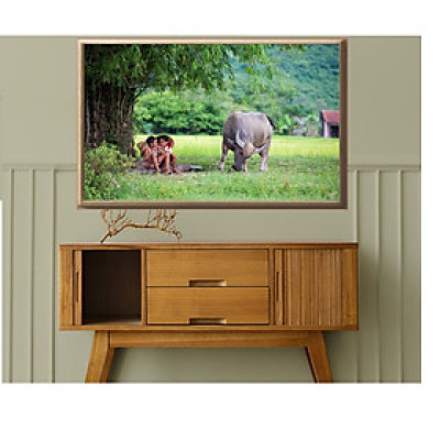 Tranh  CANVAS Treo Tường CHỦ ĐỀ QUÊ HƯƠNG, CHĂN TRÂU, Tranh canvas thiên nhiên, có khung kèm, treo phòng khách, phòng ăn,, phong cách hiện đại  PVP-PC06