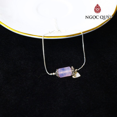 Lắc bạc đốt trụ thạch anh hồng mệnh hỏa, thổ - Ngọc Quý Gemstones