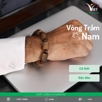 Vòng Tay Trầm Hương Nam - Trầm Chìm - Thiên Nhiên - Kiểu Đốt Trúc