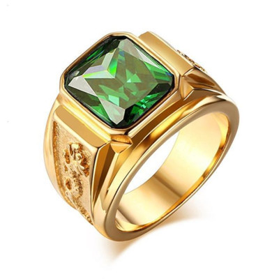 Nhẫn nam titan cao cấp thời trang chạm rồng 2 bên trangsucpt đá đỏ inox thép không gỉ PTNNA255