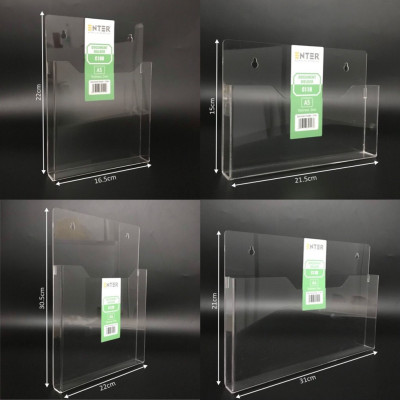 Kệ nhiều giấy treo tường mica Enter C11H 21x15cm A5 ngang, đáy 25mm, có hậu mica