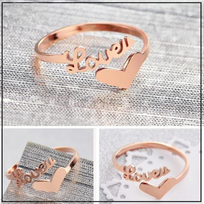Nhẫn titan nữ thời trang cao cấp trái tim chữ love thép không gỉ titanium trangsucpt 3 màu sắc NNUT32
