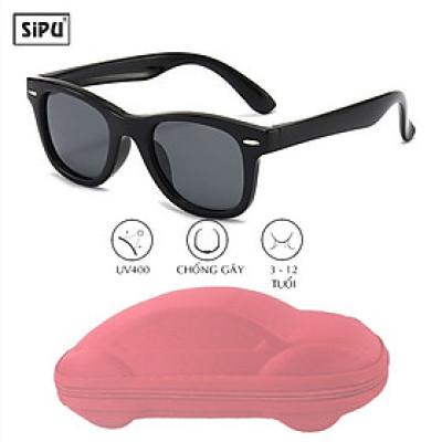 [Kèm Video] Mắt Kính Trẻ Em SiPU Chính Hãng Cao Cấp MK26 Xanh Đen Chống UV400 + Chống gãy - Bé Trai Bé Gái (Kèm Hộp Ô Tô)