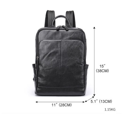 Balo nam da bò thật Ba lô sinh viên BHM9196 vừa laptop 14inch
