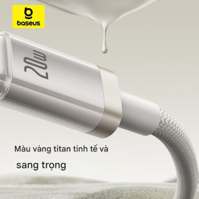 Cáp sạc nhanh Type-C to iP Baseus Titanium Alloy Fast Charging Cable 20W (480Mbps) - Hàng chính hãng