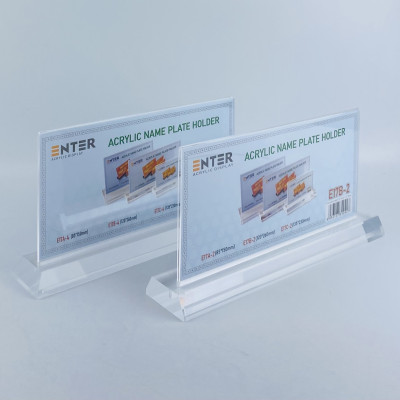Kệ mica 2 mặt Enter E17B LR 12x26cm, đế mica 5.5x29cm dày 20mm vát 2 cạnh