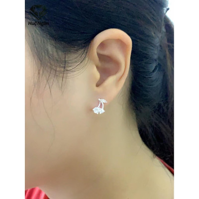 Bông tai bạc Ý 925 Huệ Ngân - Cherry xinh RYE140911