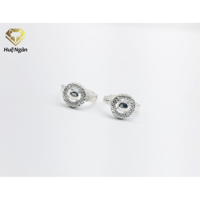 Bông tai bạc Ý 925 Huệ Ngân - Khuyên Vòng Xinh RYE140357