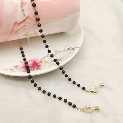 Dây đeo gọng kính hạt tròn đen thời trang