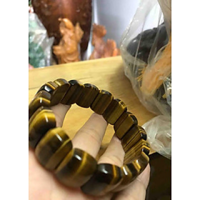 VÒNG MẮT HỔ BẢN ĐẸP NAM MỆNH KIM THỔ 20MM ĐK 8MM ĐÁ THIÊN NHIÊN TAY NAM ĐEO ĐƯỢC HẾT