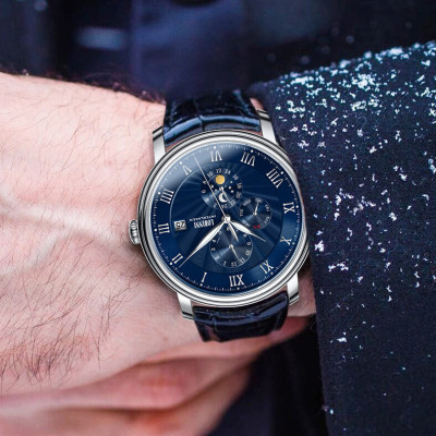 Đồng hồ nam chính hãng LOBINNI Ref.1023-3 (Phiên bản đặc biệt Limited) Kính sapphire nguyên khối ,chống xước,chống nước 50m,mặt xanh navy vỏ trắng dây da nâu( đen) xịn, thép không gỉ 316L,Đồng hồ cơ (Automatic),BH 24 tháng,thiết kế sun and moon sang trọng