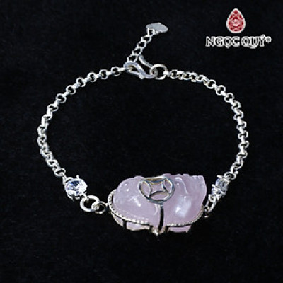 Lắc bạc phối tỳ hưu thạch anh hồng mệnh hỏa, thổ - Ngọc Quý Gemstones
