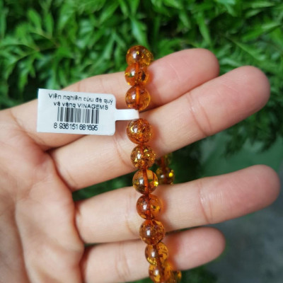 Vòng hổ phách thiên nhiên 7.3 li, đã kiểm định