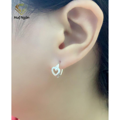 Bông tai bạc Ý 925 Huệ Ngân - Tim Xinh RYE140542