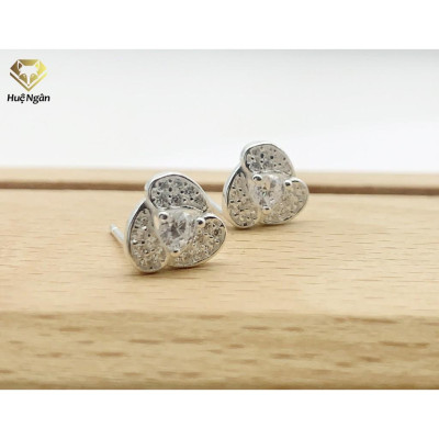 Bông tai bạc Ý 925 Huệ Ngân - Cỏ Ba Lá RYE140866