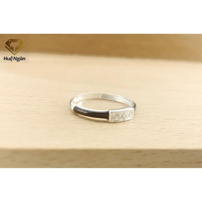 Nhẫn bạc Ý 925 Huệ Ngân -Nhẫn xinh Đính Đá RR1218