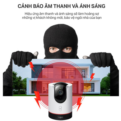 Camera trong nhà TP-Link Tapo C225 - Quay quét 360 độ, Phát hiện người, vật và xe cộ, Đàm thoại 2 chiều - Hàng chính hãng