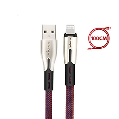Cáp sạc và truyền dữ liệu VIVAN VXL100 1M 2.4A - Tương thích với các thiết bị Apple, sạc nhanh, Hàng chính hãng