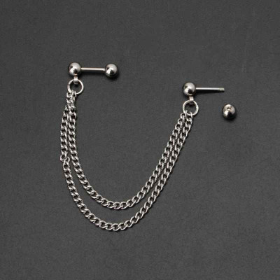 Bông tai xích đôi xỏ lỗ sụn vành tai cực chất