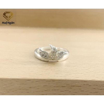 Nhẫn bạc Ý 925 Huệ Ngân - Nhẫn Chiếc Lá TẦM XUÂN S104